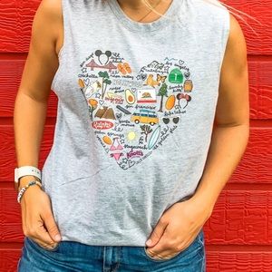 Boutique Love for California Grey Heather Tank